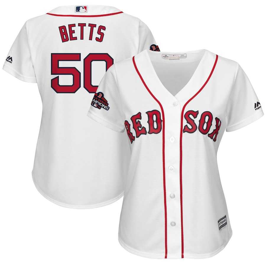 Women Red Sox 50 Mookie Betts White 2018 World Series Champions Team Logo Player Jersey Dzhi,We sell and wholesale Women Red Sox 50 Mookie Betts White 2018 World Series Champions Team Logo Player Jersey Dzhi on line form chian!